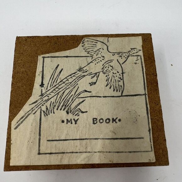 Stampd Other - Handmade Vintage Book Owner Stamp Collector Stamp My Book Pheasant 1980's Stamp